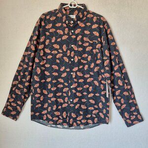 NWT Saturdays NYC Crosby Ginkgo Shirt Button-Down Long Sleeve Midnight